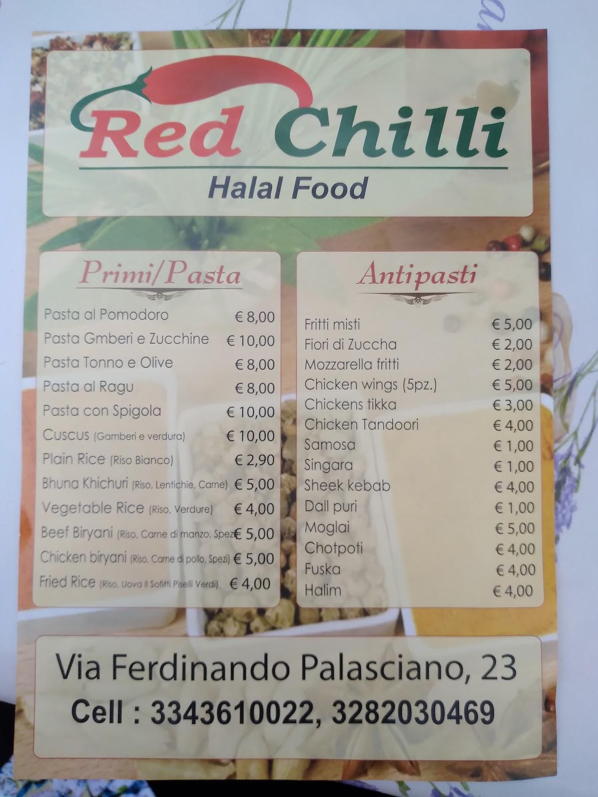 Red Chilli Restaurant меню