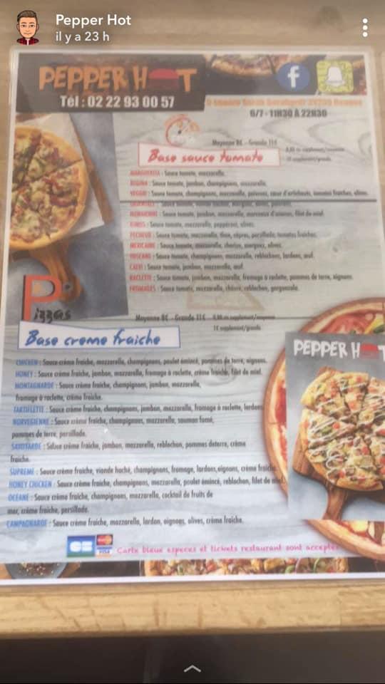 Pepper Hot’ меню