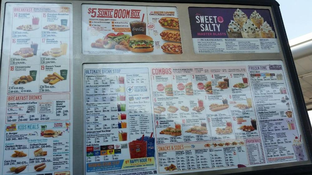 Sonic Drive-In меню