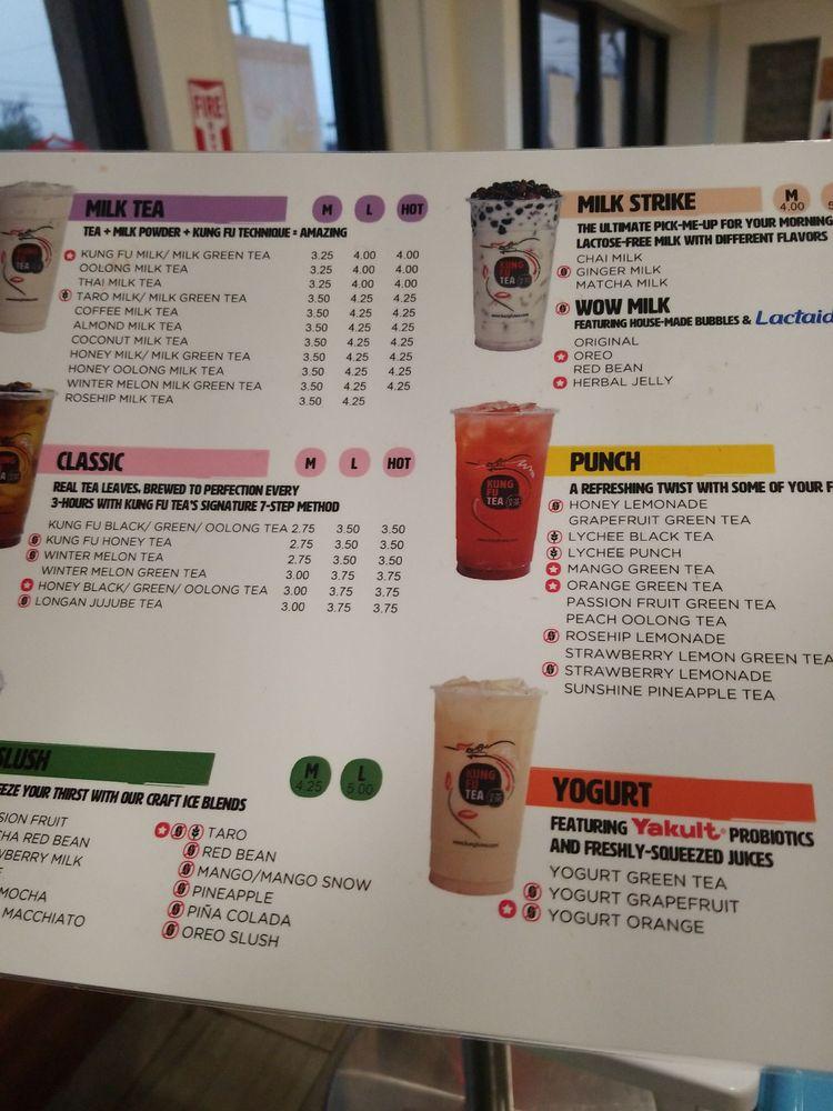Kung Fu Tea меню