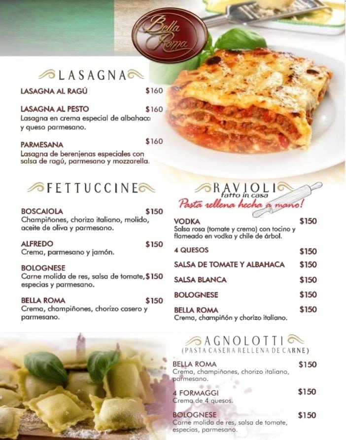 BELLA ROMA Ristorante Italiano меню