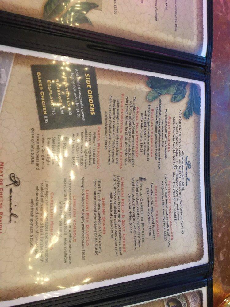 Vito's Ristorante & Pizzeria меню