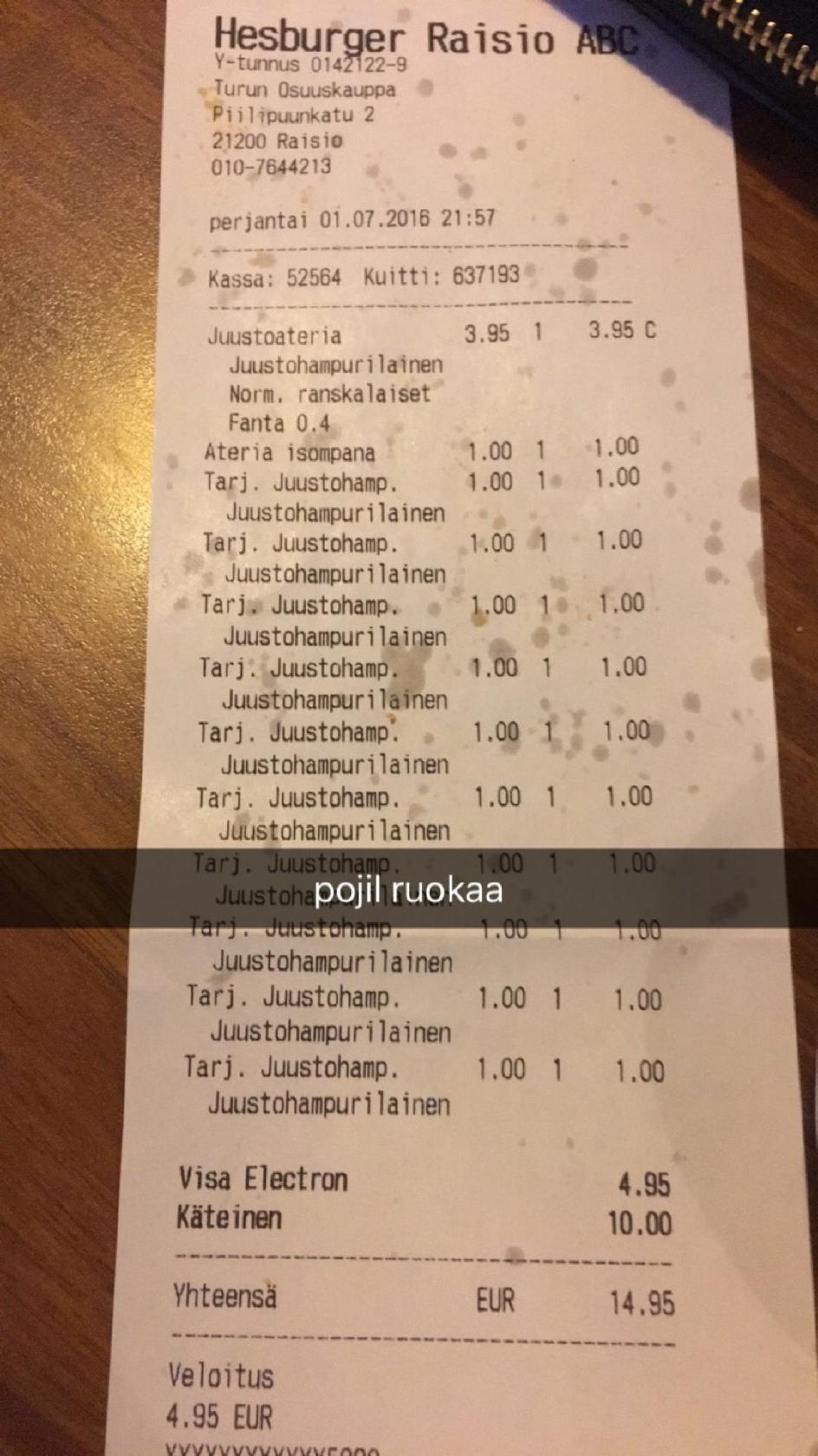 ABC Raisio liikenneasema меню