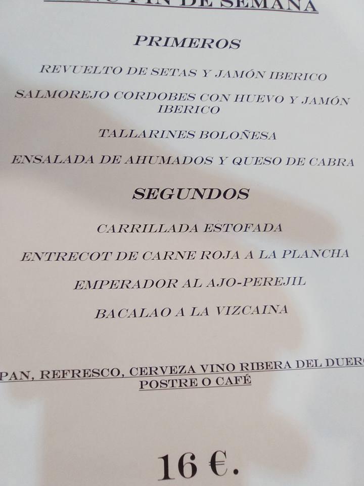 Bar-Restaurante Suarez меню