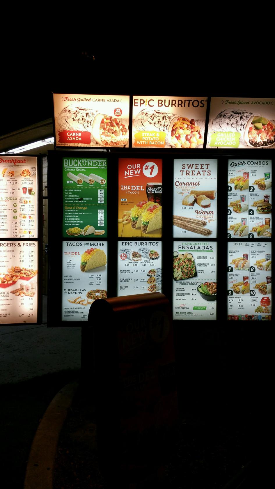 Del Taco меню