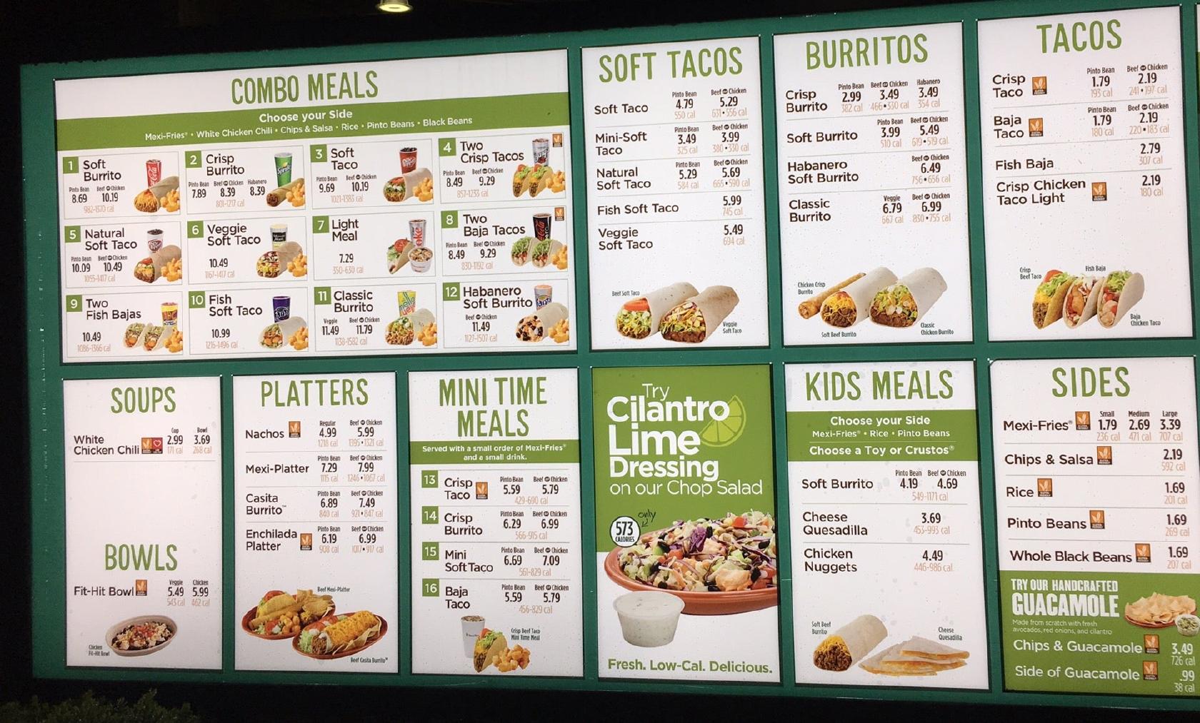 Taco Time меню
