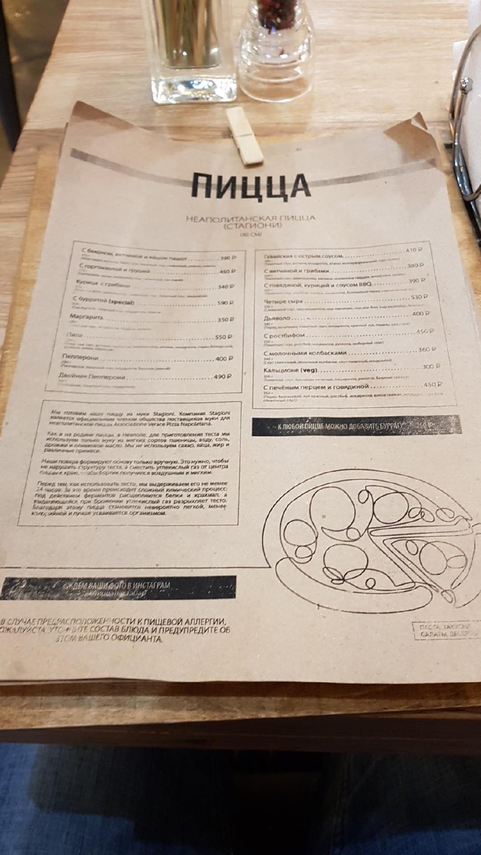 Додо Пицца меню