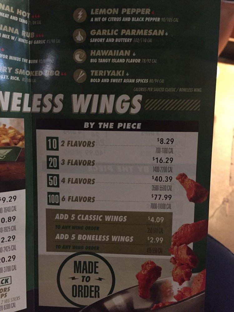 Wingstop меню