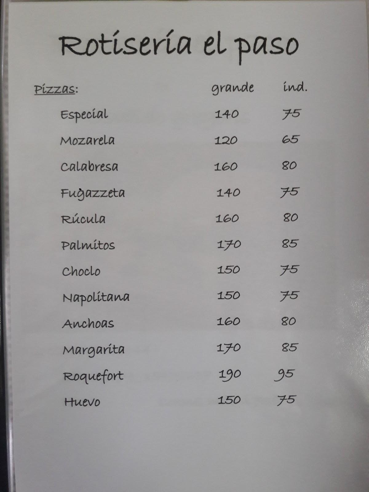 El paso меню