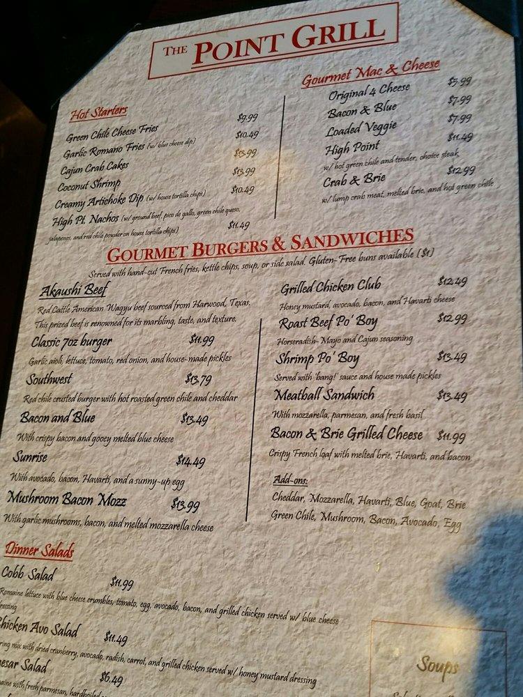 The Point Grill меню
