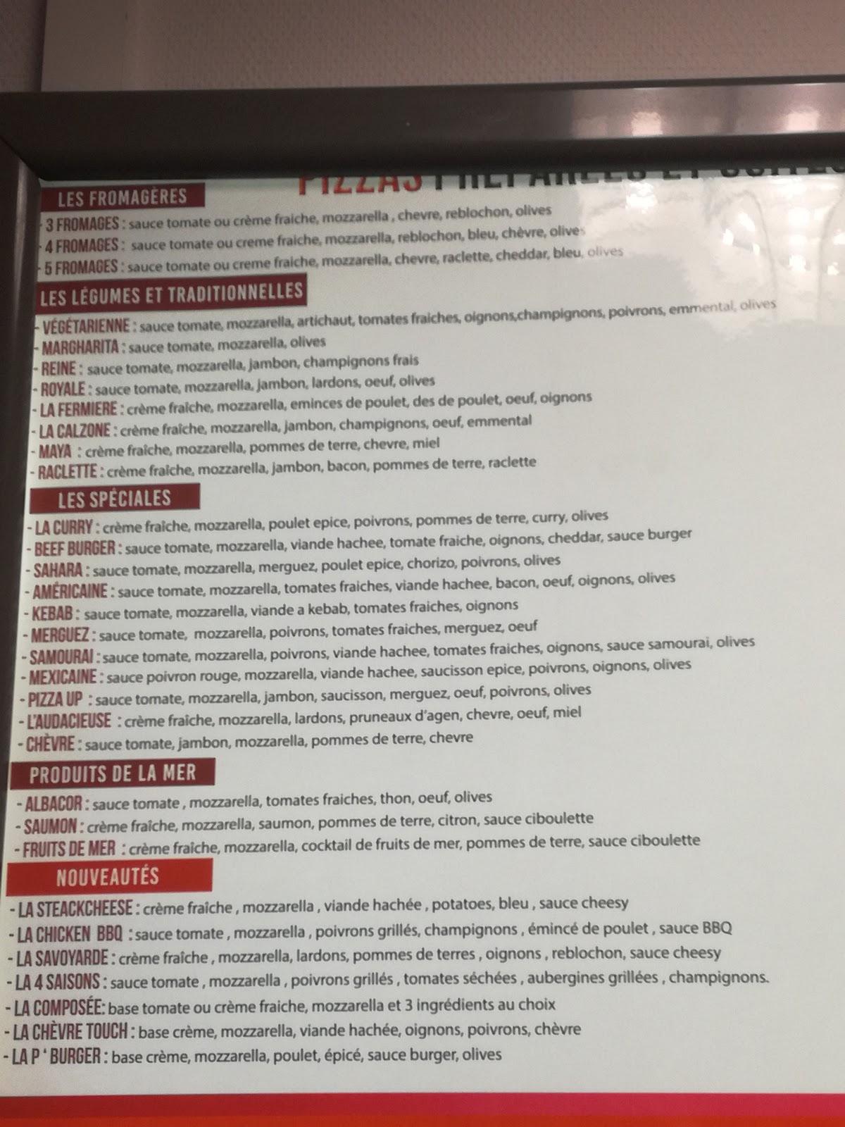 Pizza Up меню