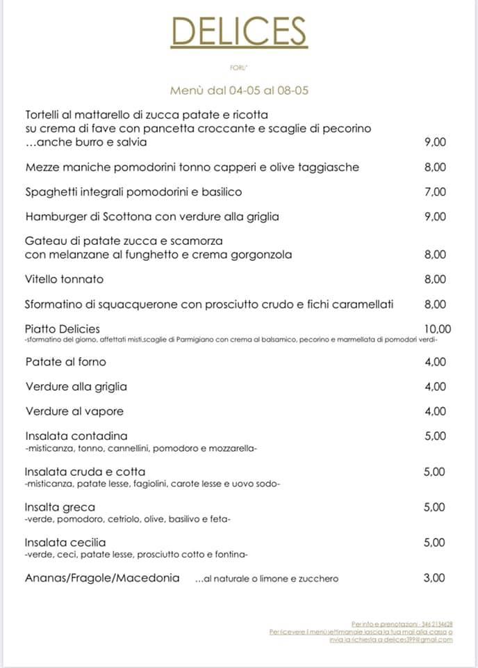 Delices Forlì меню