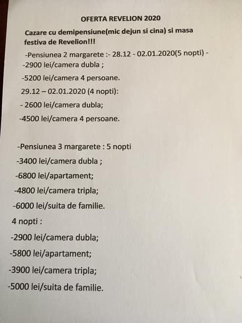 Rânca Panoramic меню
