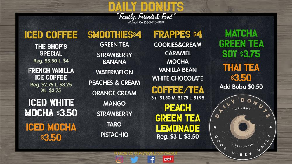 Daily Donuts меню