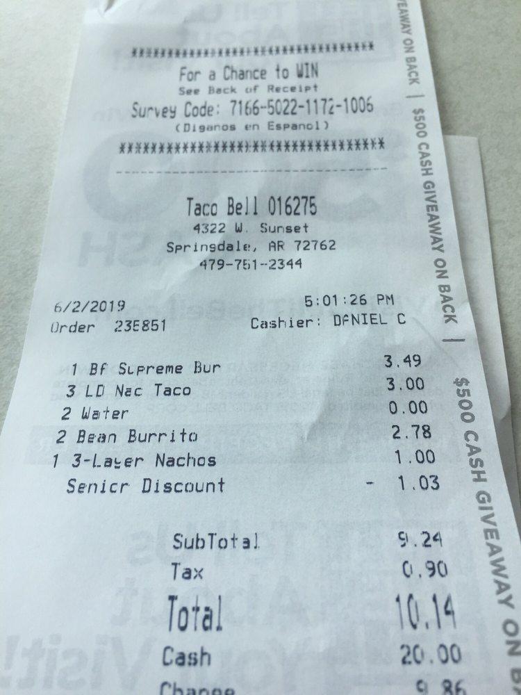 Taco Bell меню