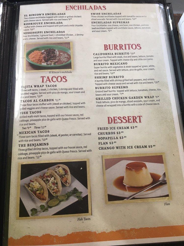 El Rincon 2 меню