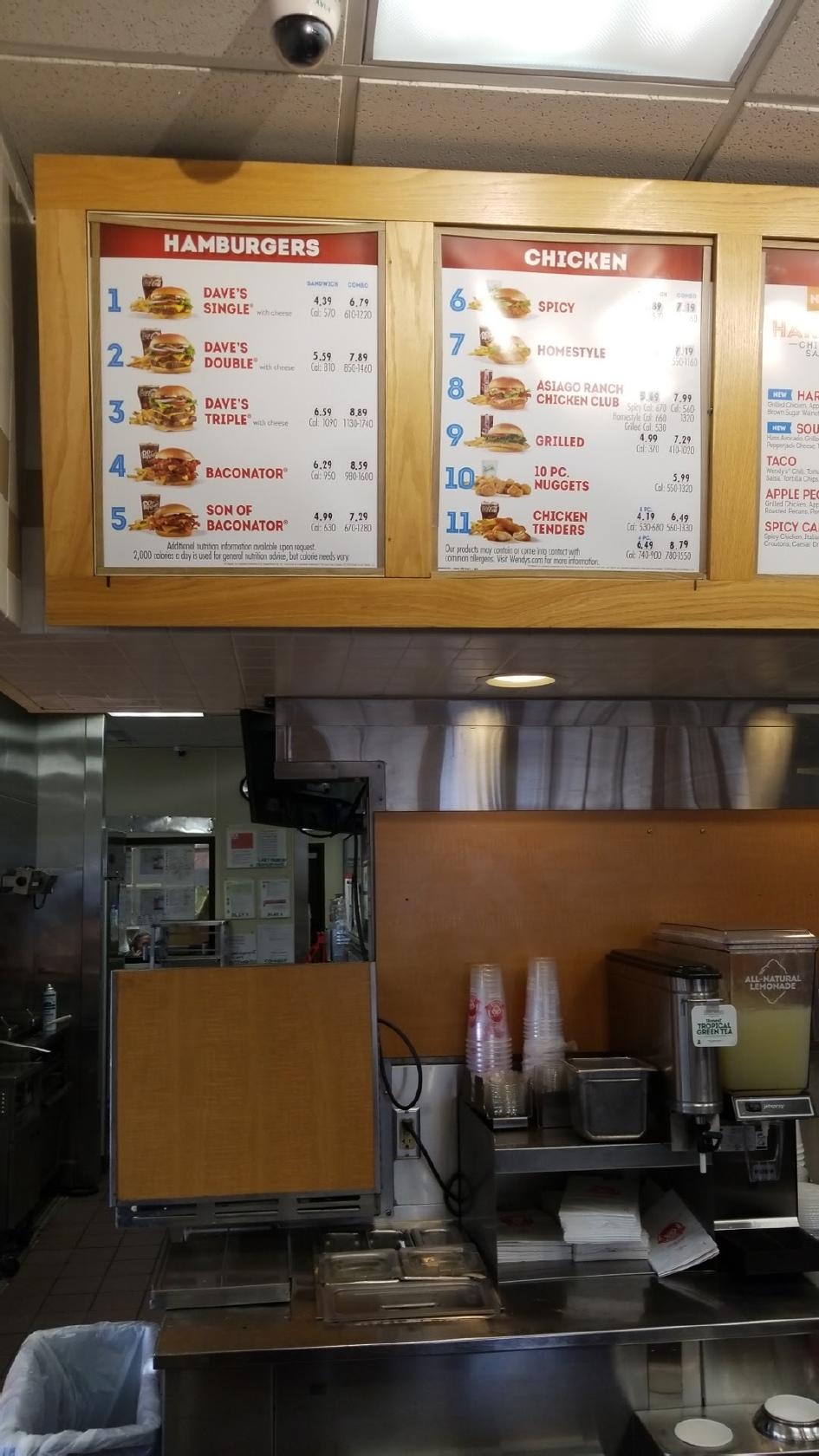 Wendy's меню