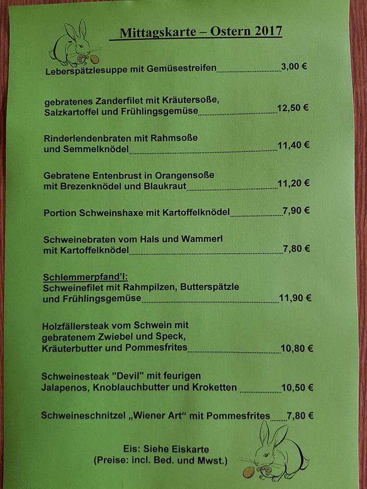Zum Antoniuswirt Gaststätte Fam. Killermann меню
