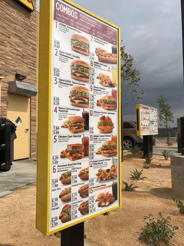 Sonic Drive-In меню
