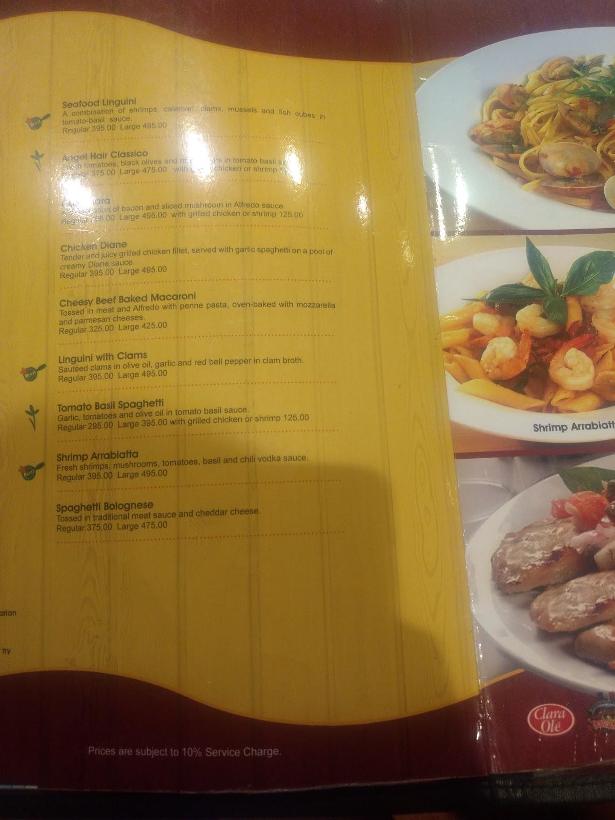 Restaurant меню