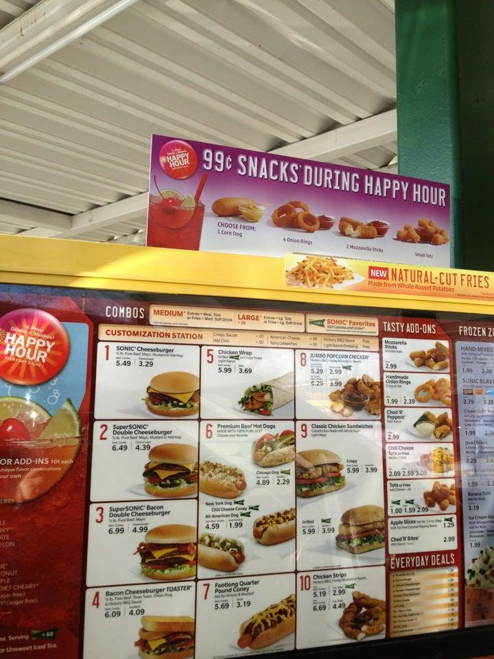 Sonic Drive-In меню