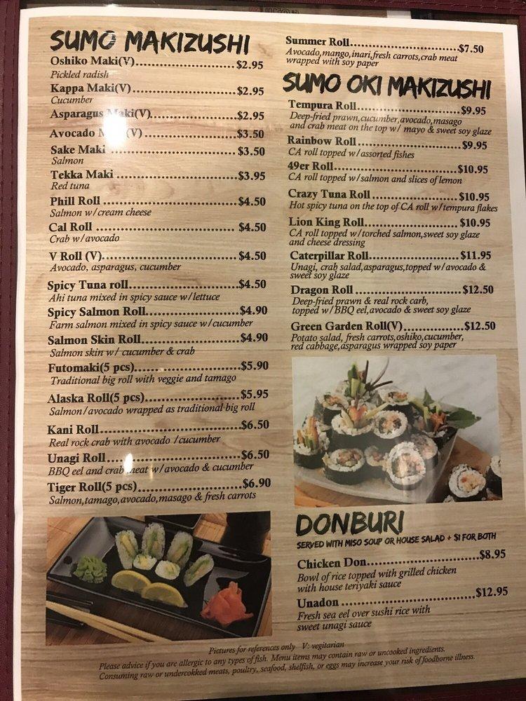 Sumo Roll меню