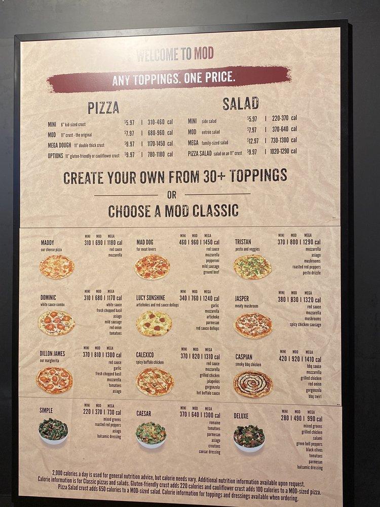 MOD Pizza меню