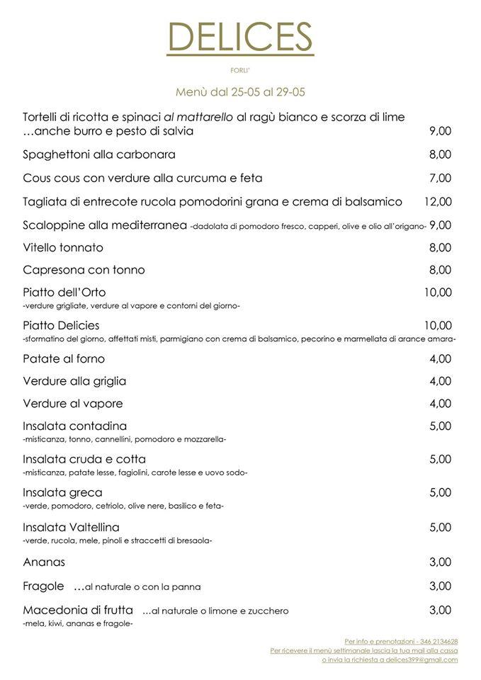 Delices Forlì меню