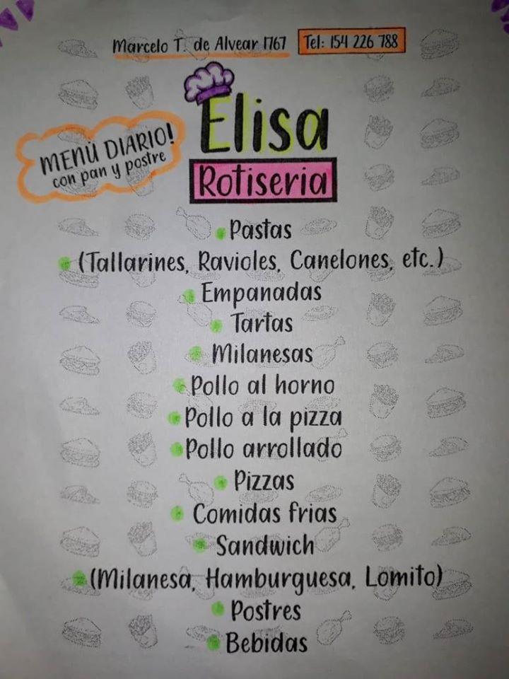 Elisa Rotiseria, Río Cuarto Río Cuarto меню