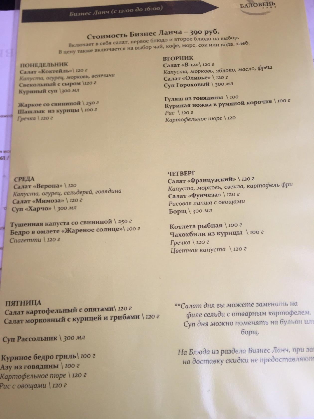 Баловень меню