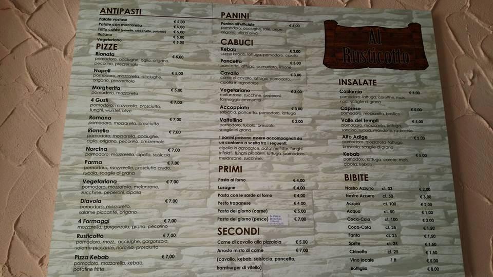 Al_ Rusticotto" Trapani меню