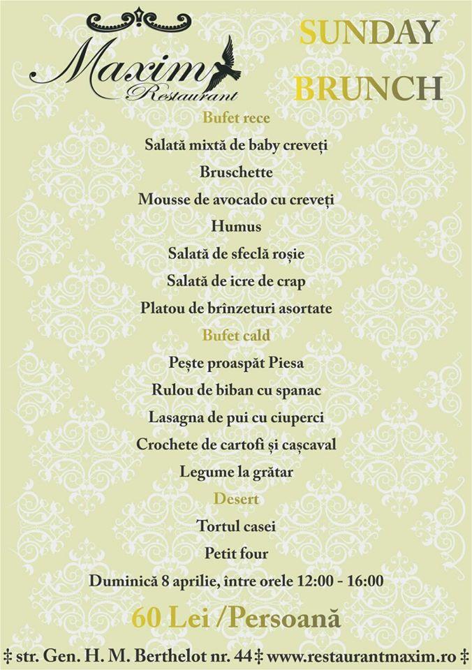 Restaurant Maxim меню