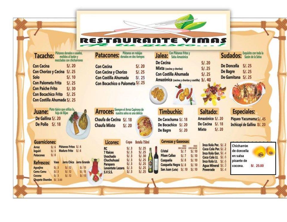 Restaurant vimas Lima меню