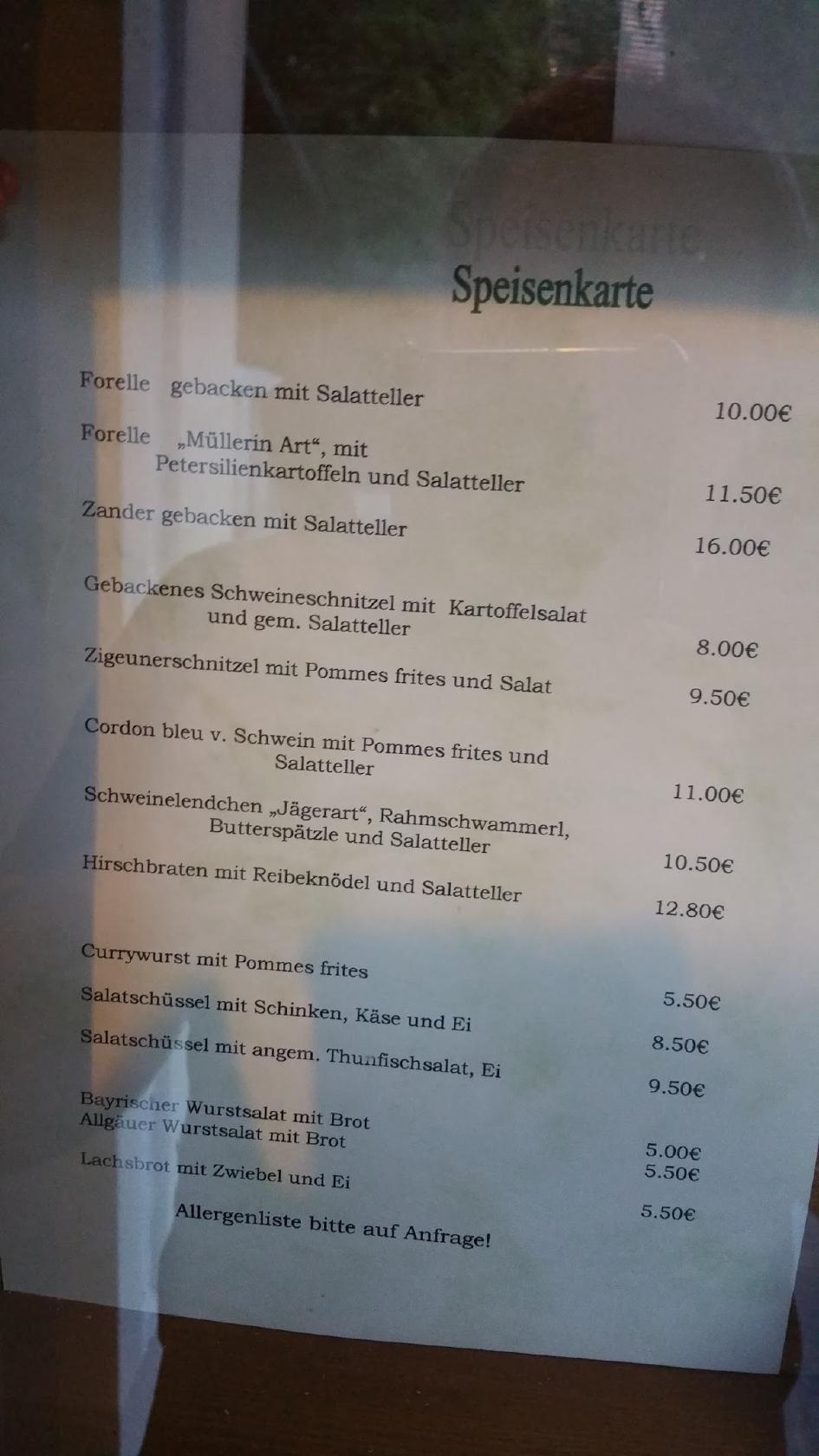 Jägerhütte меню