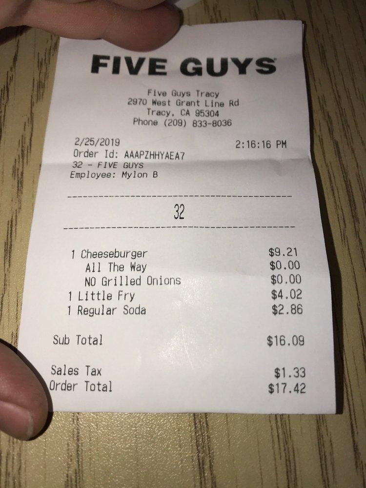 Five Guys меню