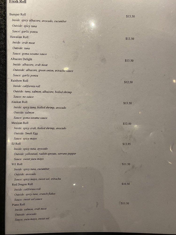 O2 Sushi Restaurant меню