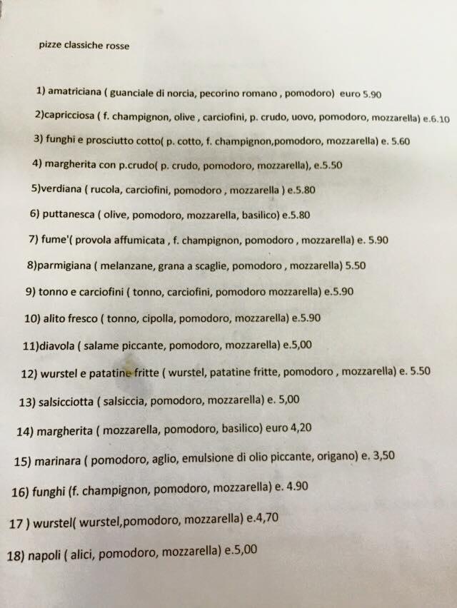 Da Fabrizio меню