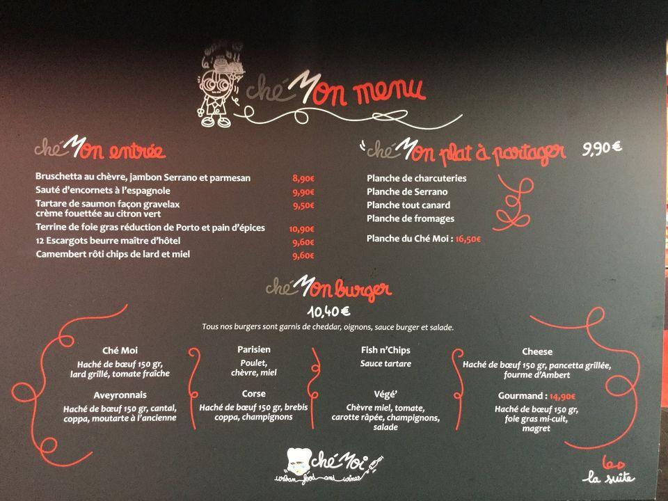 Restaurant Ché Moi меню