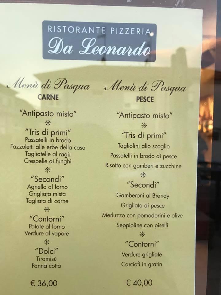 Ristorante Pizzeria da Leonardo меню
