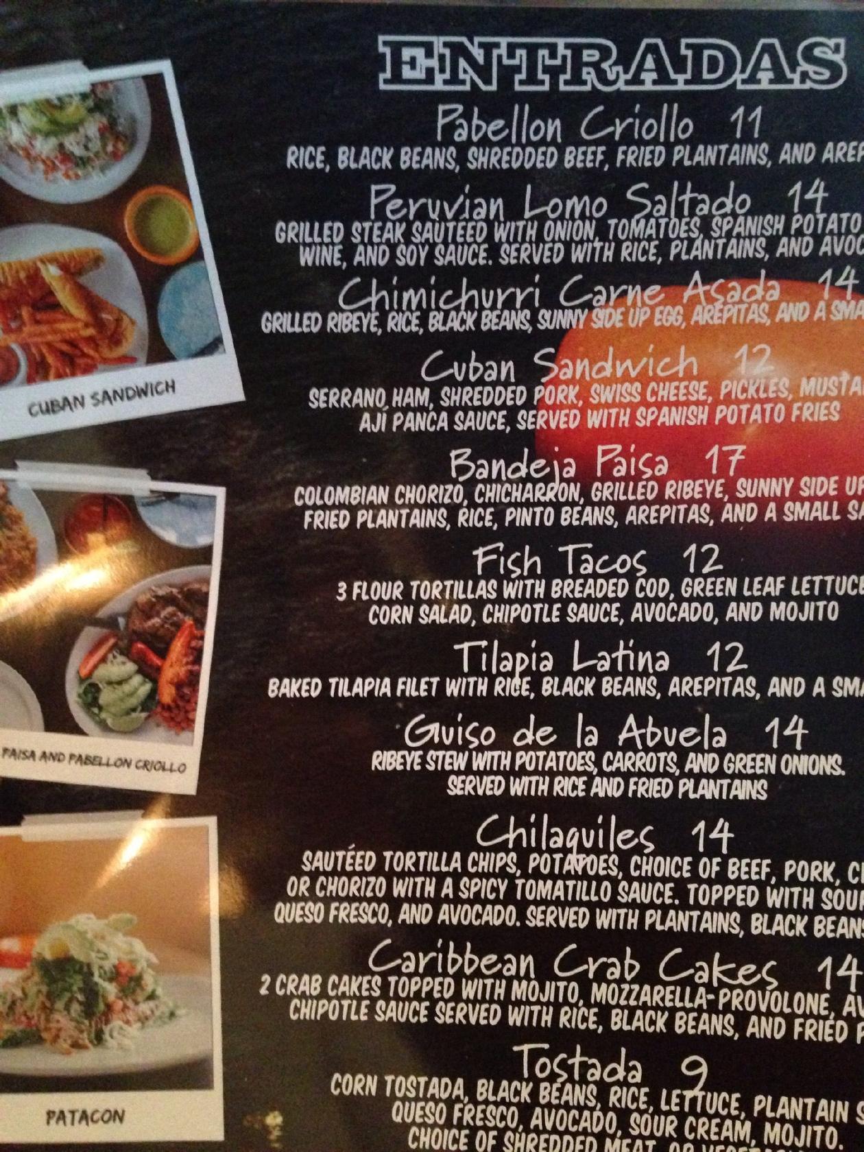 Arepazo Tapas and Wine меню