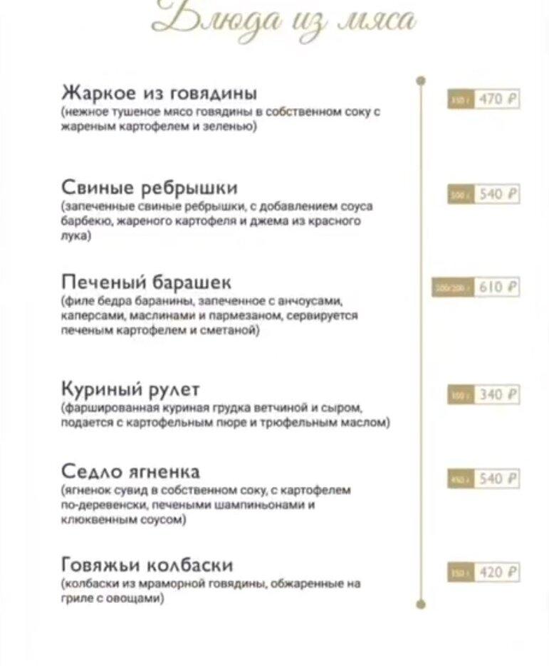 Галерея Николь меню