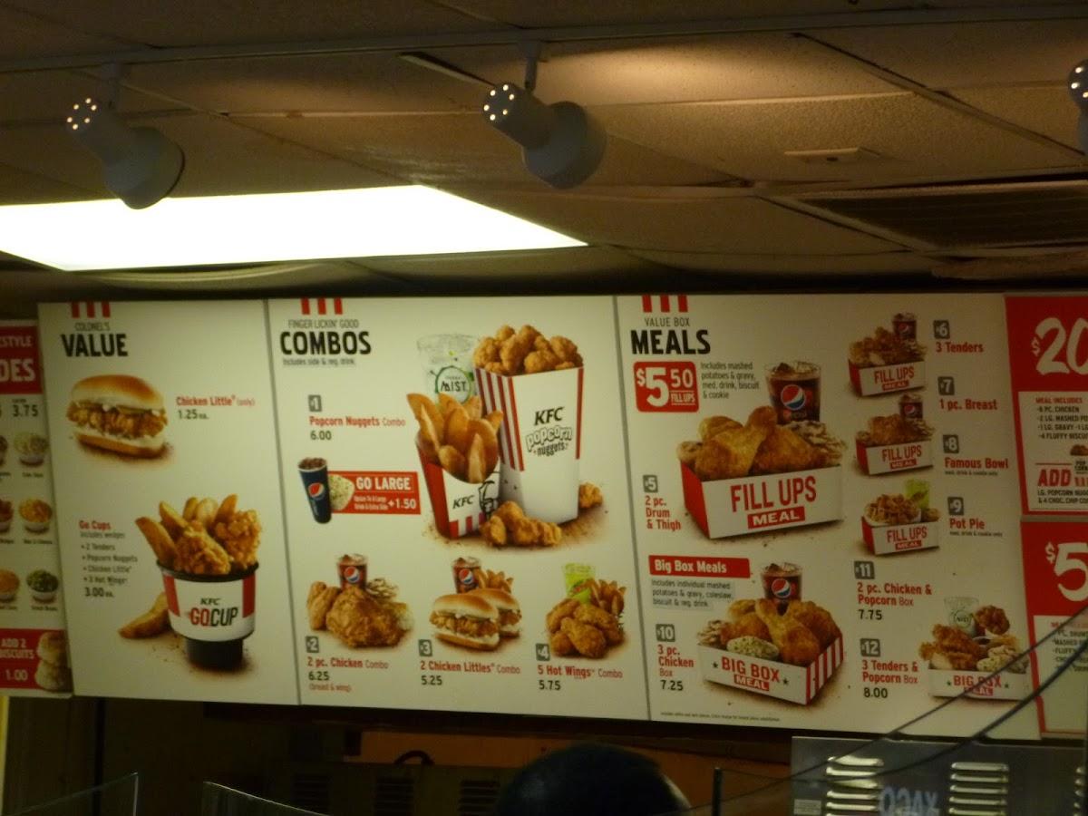 KFC меню
