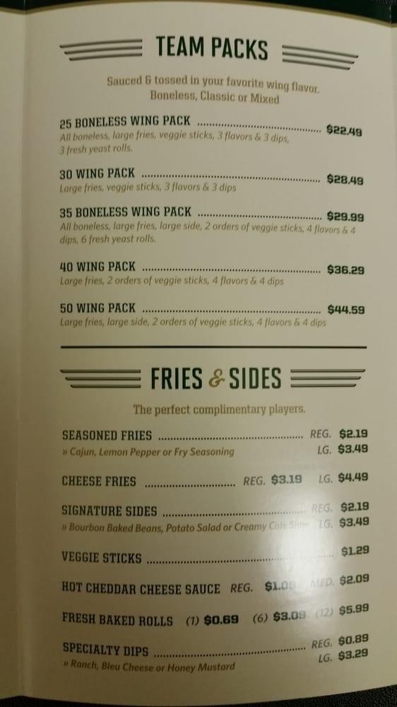 Wingstop меню