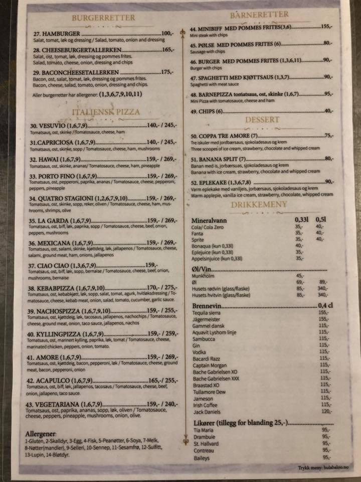 Amore Ristorante меню