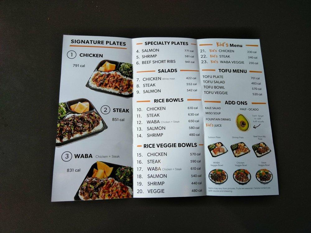 WaBa Grill меню