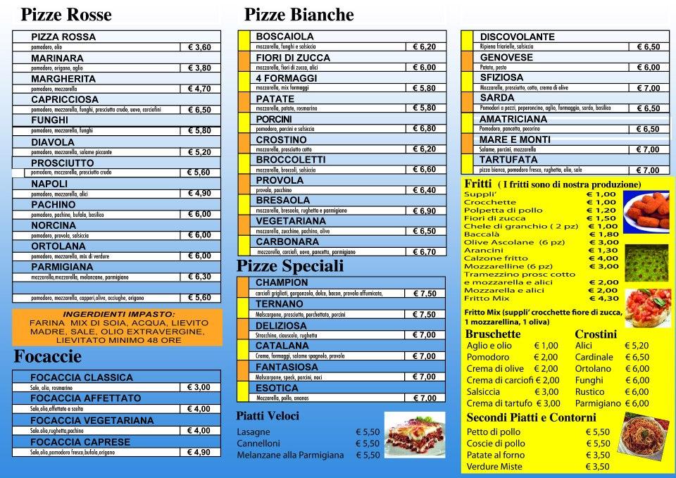Pizzeria Il Ternano меню