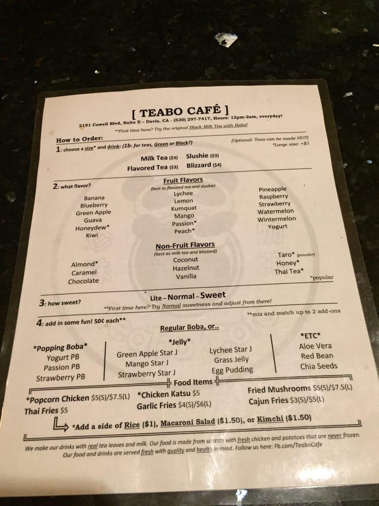 Teabo Café меню