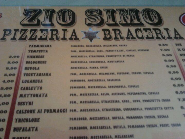 Zio Simo меню
