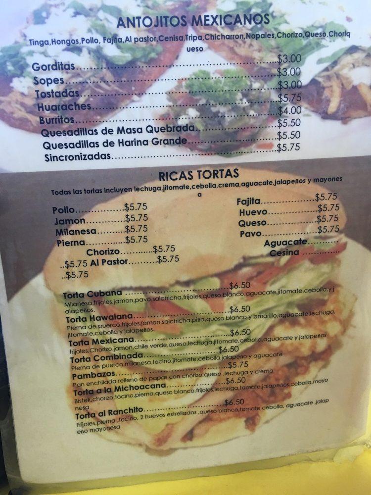 Tortas Y Tacos меню