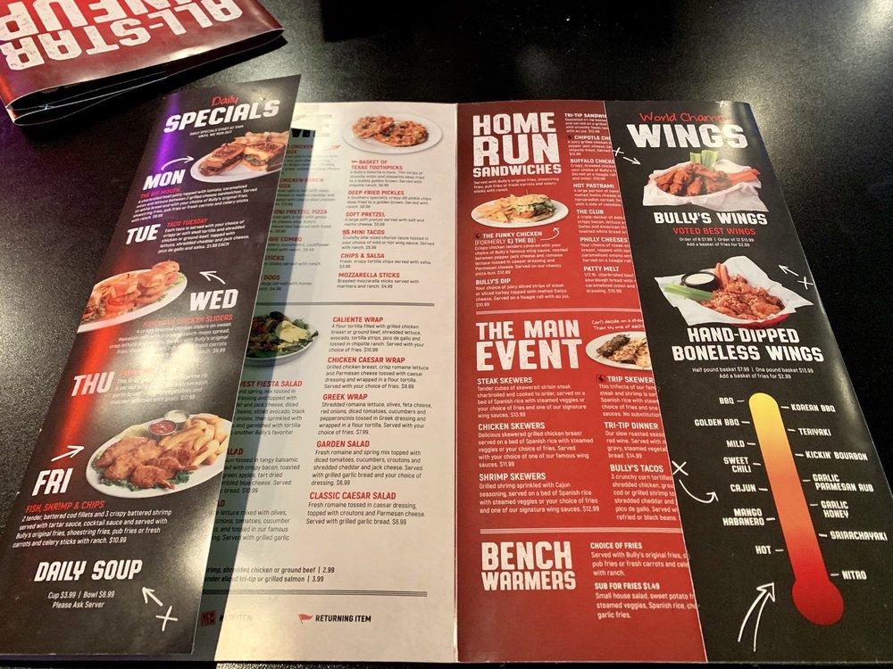 Bully's Sports Bar & Grill меню